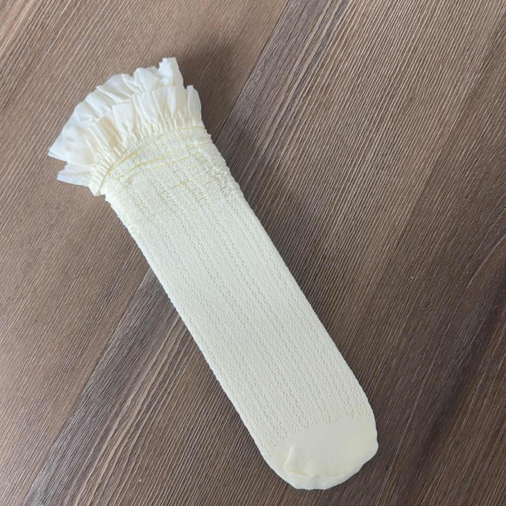 New beige lace ruffle socks - Picture 5 of 6